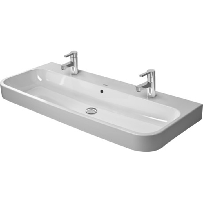 Duravit Happy D.2 Раковина 120x50.5 см, 2 отв., с переливом, цвет: белый