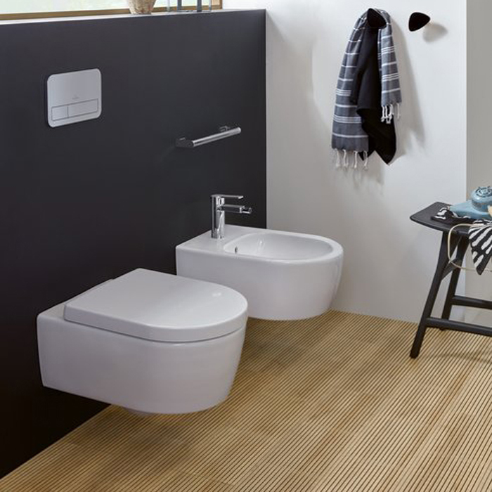 Villeroy&Boch Avento Комплект унитаз-подвесной 37x53см, сиденье QuickRelease, SoftClose, цвет: альпийский белый