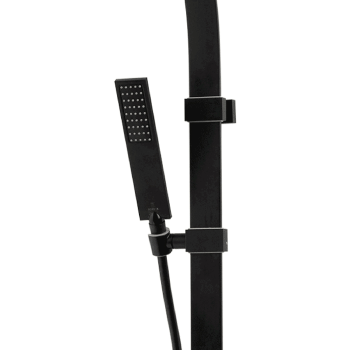 Bossini Flat One Душевой гарнитур: штанга 120см., ручная лейка, шланг 150см., цвет: черный матовый