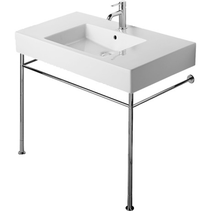 Duravit Vero Консоль металлическая 105x47см, с раковиной на 1 отв, напольная, цвет: белый/хром