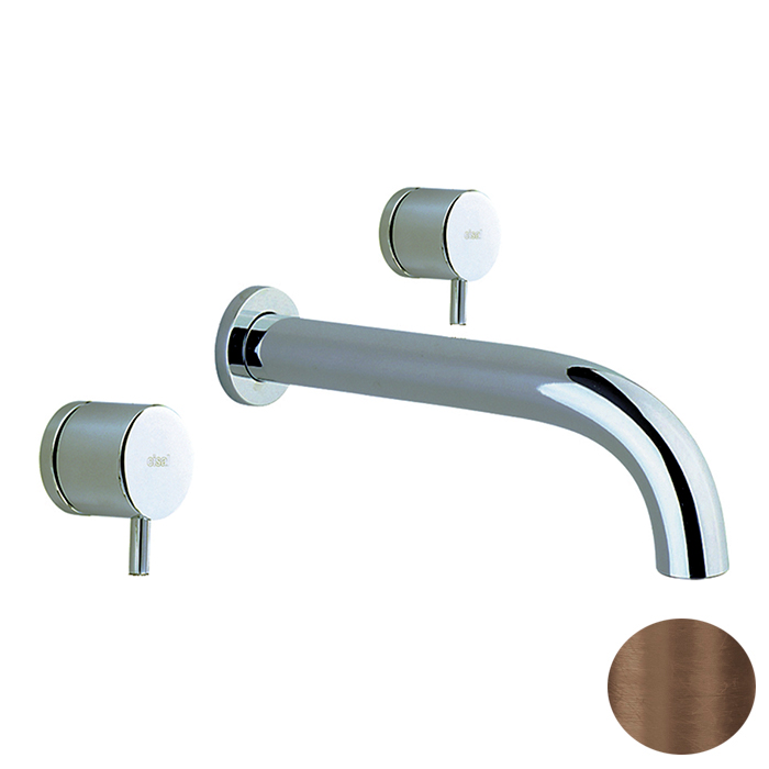 Cisal Less New Смеситель для раковины, на 3 отв., из стены, излив: 30см., цвет: темная матовая латунь