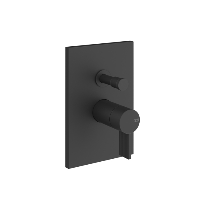 Gessi Inverso Rigato Смеситель для ванны/душа, настенный, цвет: Matte Black