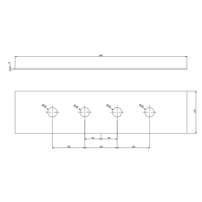 Gessi Rettangolo Пластина на 4 отверстия для монтажного бокса, цвет Finox Brushed Nickel