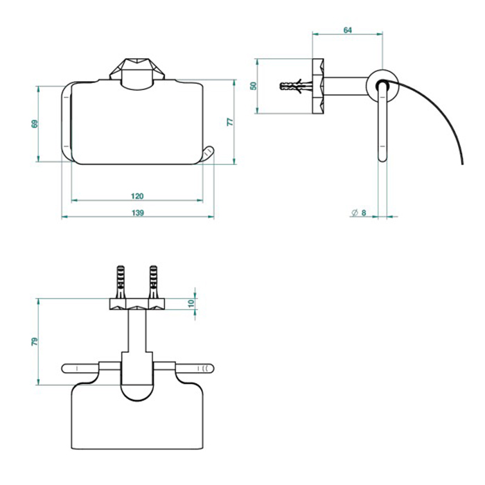 THG Nihal Porcelaine Ivoire Держатель туалетной бумаги с крышкой, подвесной, цвет: Soft gold