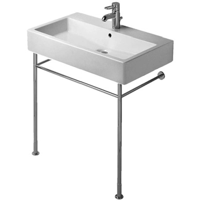 Duravit Vero Консоль металлическая 70x47см, с раковиной на 1 отв, напольная, цвет: белый/хром