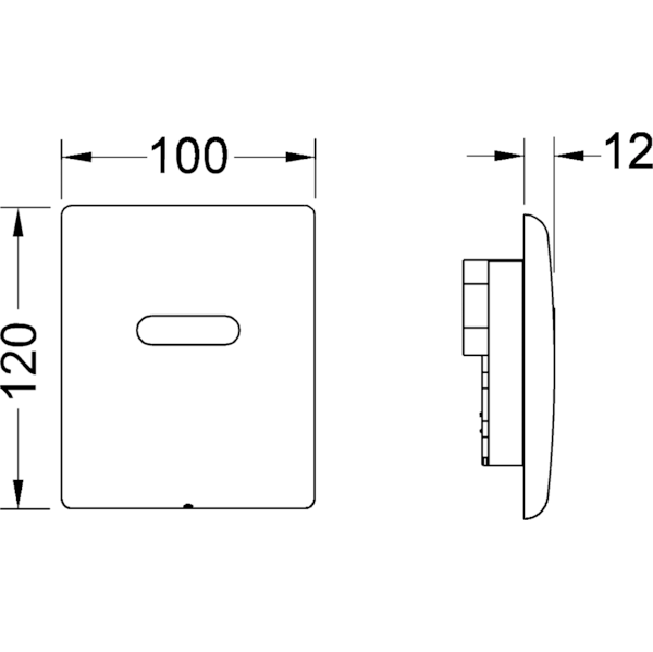 TECEplanus Urinal Панель смыва для писсуара, с инфракрасным датчиком, 230/12 V, цвет: нержавейка/сатин