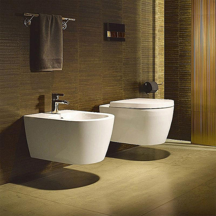 Duravit Me by Starck Унитаз 57х37см., подвесной, Rimless, Durafix, WonderGliss, цвет: белый