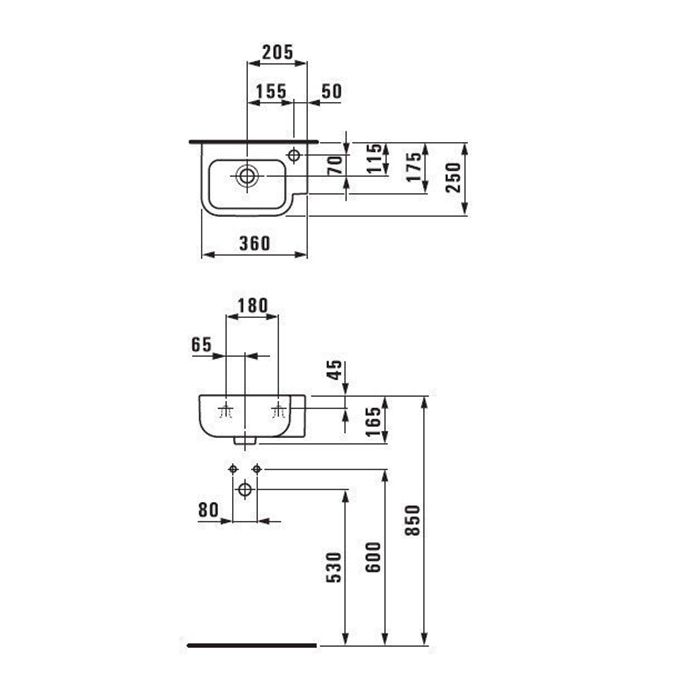 Laufen Form Раковина 36х25см., 1 отв., подвесная, цвет: белый