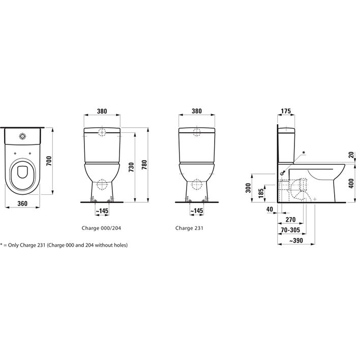 Laufen Pro Унитаз-компакт напольный,70х36х42 см, выпуск Vario, цвет: белый