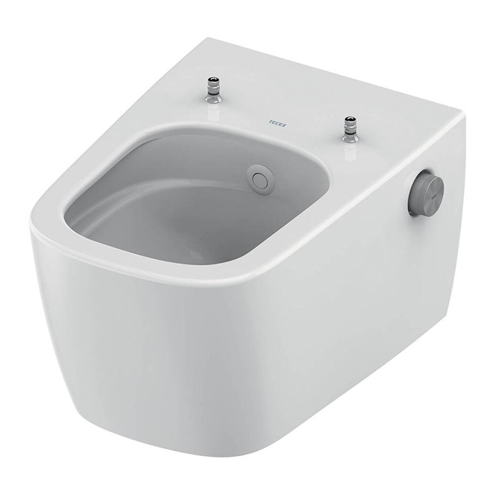 TECEneo Унитаз-биде 54х36см, подвесной, безободковый, смыв Tornado, сиденье slim, цвет: белый