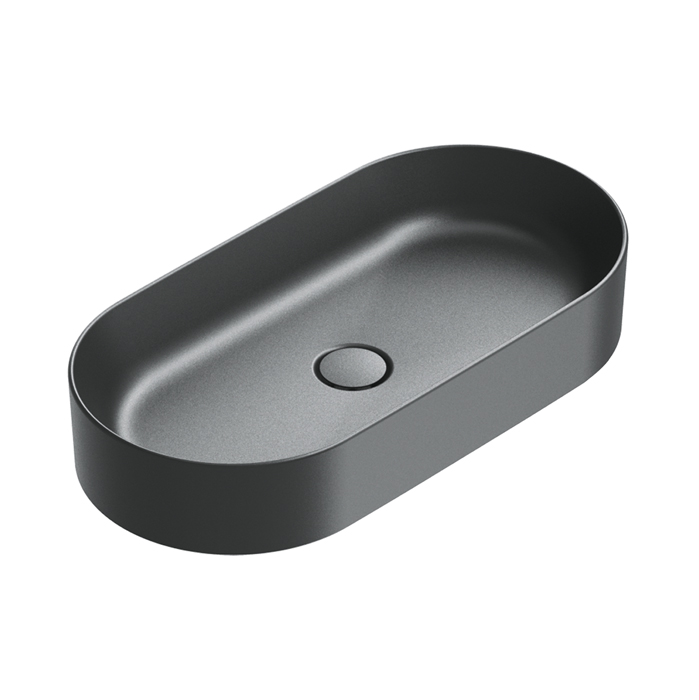 Catalano Zero Раковина 70х35см, накладная, без отв., без перелива, цвет: черный матовый