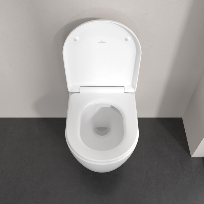 Villeroy&Boch Skyla Унитаз подвесной 37x53см, безободковый, смыв Tornado, сиденье SoftClosing, цвет: альпийский белый