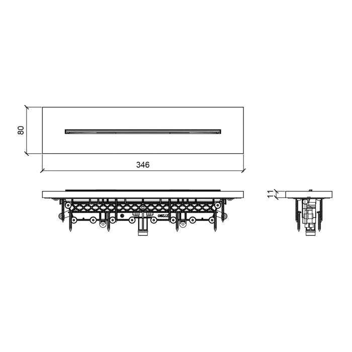 Almar Waterfall Wall Built-In Излив 35х8см., настенный, "водопад", цвет: AISI 316 Stainless Steel