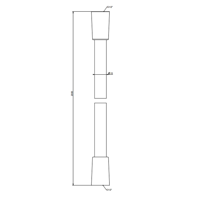 Gessi Inciso Shower Шланг для душа с коническим соединением на 1/2”, длина: 200 см, цвет: Black XL"