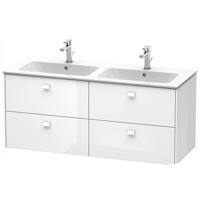 Duravit  Brioso Тумба подвесная 129x47.9х55.3см, с раковиной, с 4 выдвижными ящиками, цвет: белый глянц