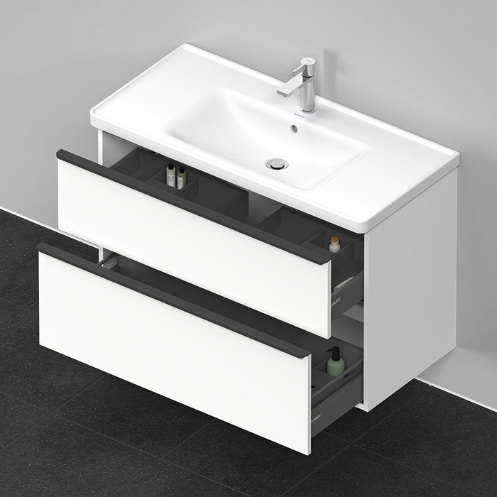 Duravit D-Neo Тумба с раковиной 98.4x45.2хh62.5см, 2 ящика, подвесная, цвет: Белый матовый