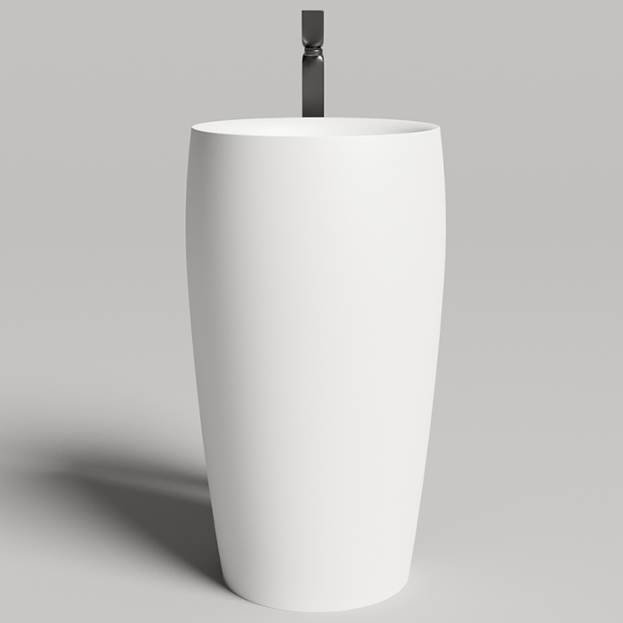 Salini Alda Раковина отдельностоящая 47х47х90см., без отв., S-Stone, цвет: белый матовый