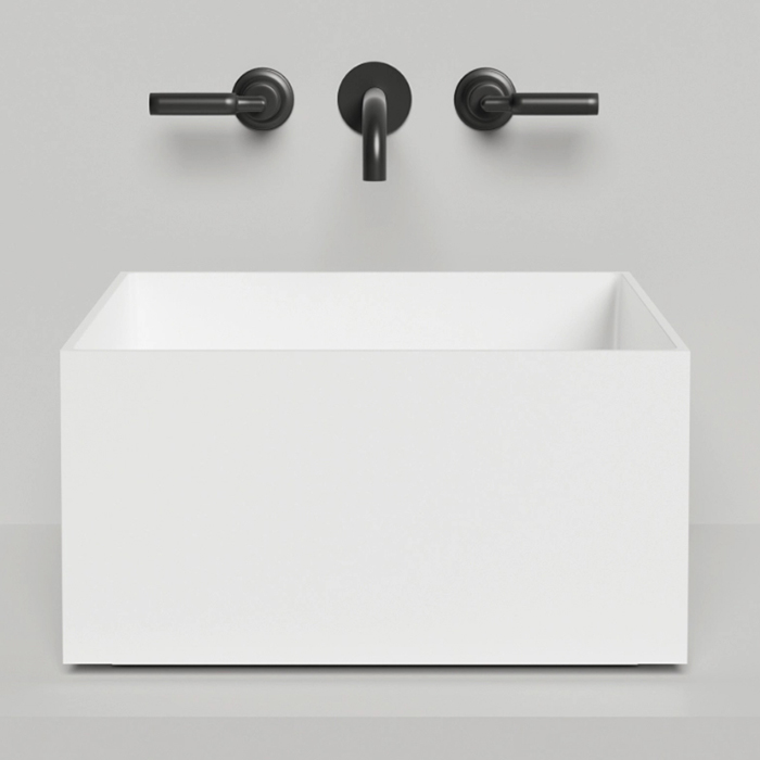 Salini Armonia Square 02 Раковина накладная 45х45х25см., без отв., мат-л: S-Stone, цвет: белый матовый