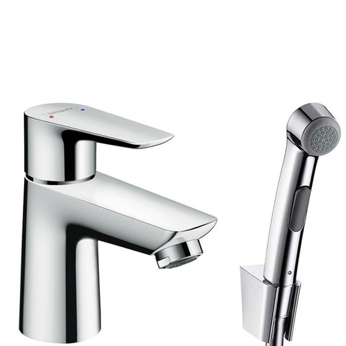 Hansgrohe Talis E, Смеситель для раковины с гигиеническим душем, с донным клапаном, Цвет: хром