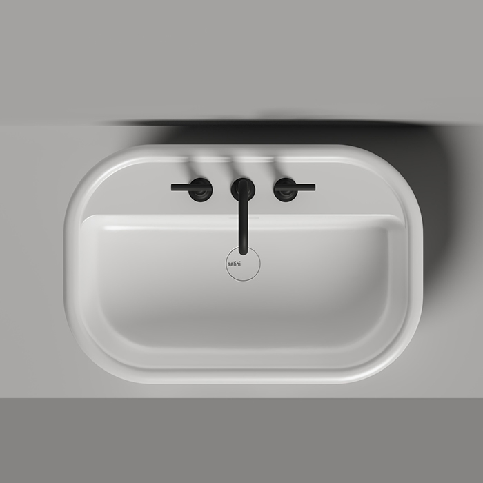 Salini Opera Раковина 75х50х16см., накладная, 3 отв., S-Stone, цвет: белый матовый
