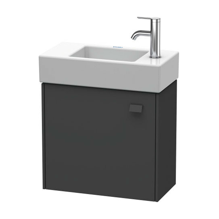 Duravit Brioso Тумба подвесная 48.4х23.9х44.2см, с раковиной, с 1 дверкой петли справа R, цвет: графит матовый