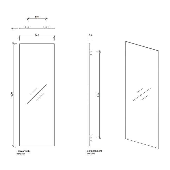 Decor Walther Space 034100 Зеркало 34x100см