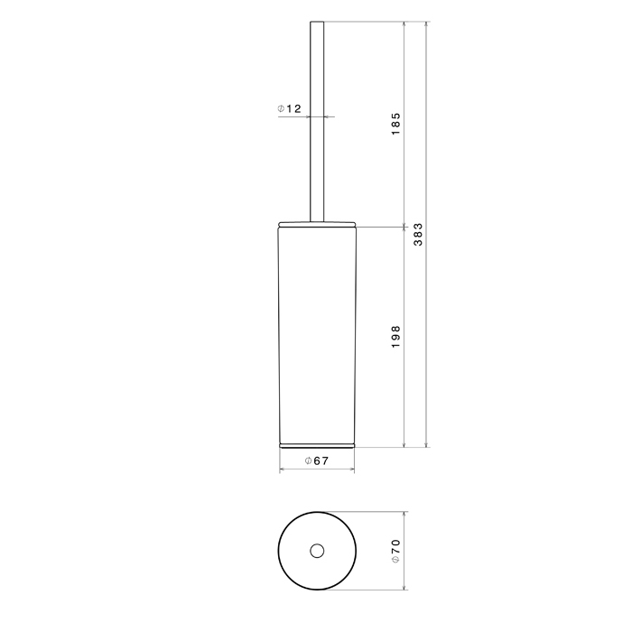 Newform Accessori tondi Туалетный ерш, напольный, черная керамика, цвет: PVD brushed gun metal