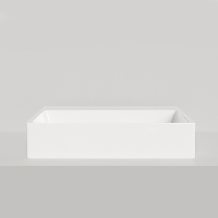 Salini Ottavia Раковина накладная 60х45х13.3cм, без отв., без перелива, без отверстий для крепежа к стене, S-Stone, цвет: белый матовый