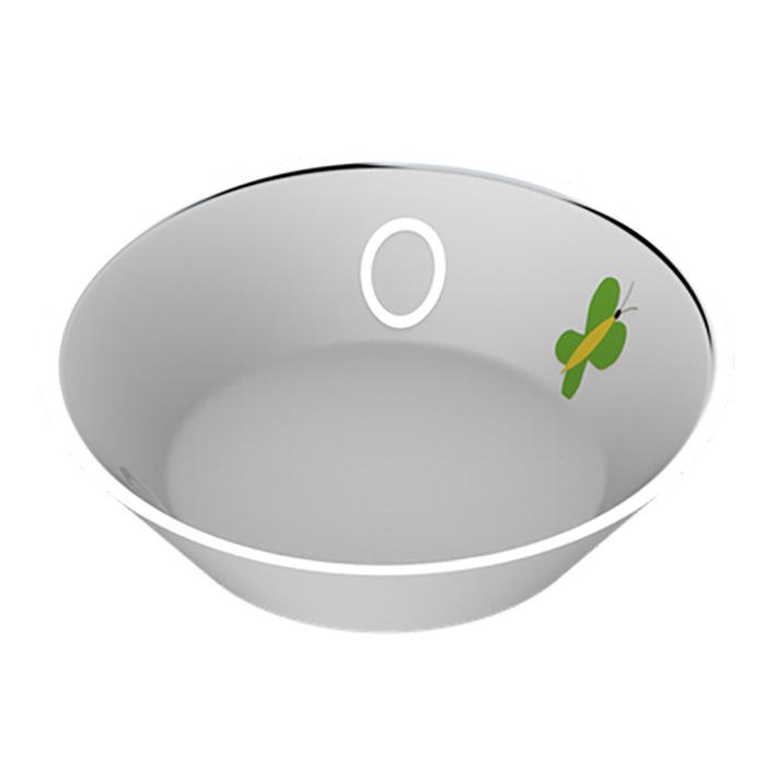 THG CAPUCINE VERT DECOR PLATINE Блюдо керамическое ø130 мм., настольное, декор платина/зеленый, цвет: белый