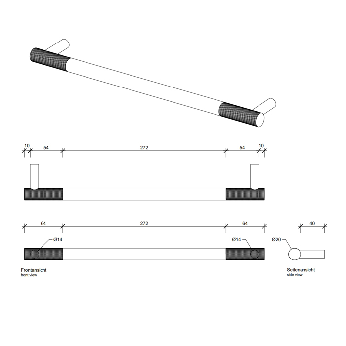 Decor Walther Club HTE40 Полотенцедержатель 40см, подвесной, цвет: хром