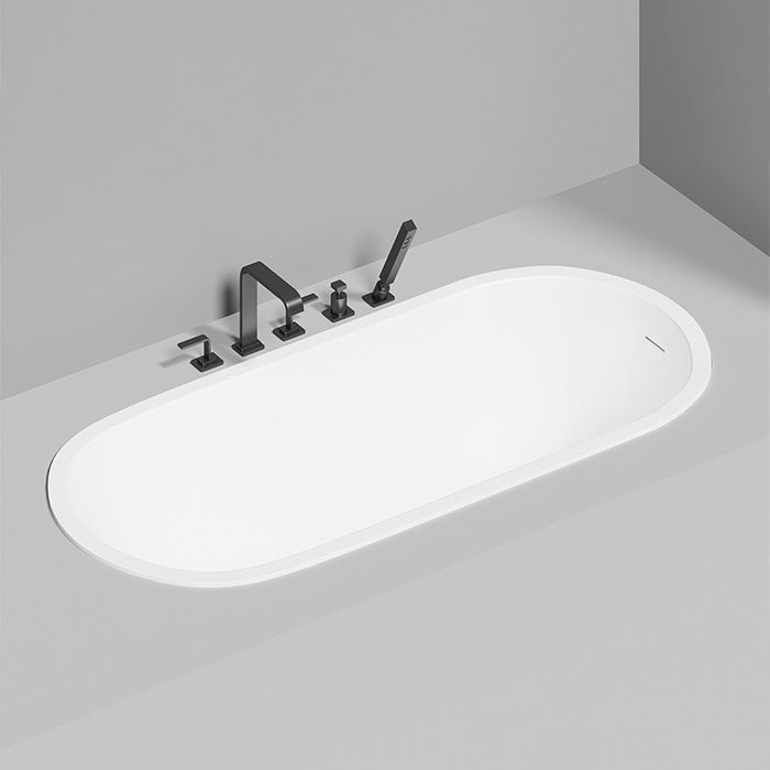 Salini Ornella KIT Встраиваемая ванна 170х80х60см, овальная, материал: S-Sense, цвет: глянцевый белый