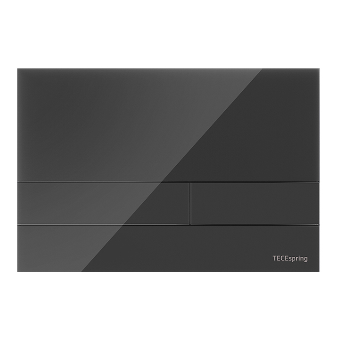 TECEspring square Панель смыва, стекло черное сатинированное