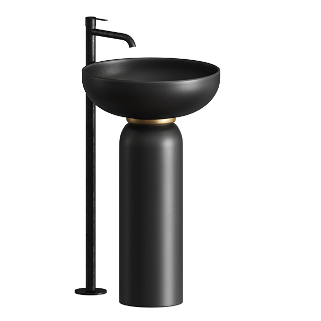 Artceram Jolie Раковина 50см., на пьедестале, пристенный монтаж,  цвет: черный матовый