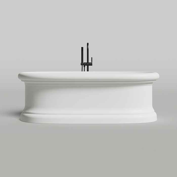 Salini Opera Ванна 180х90х60см., отдельностоящая, S-Stone, с донным клапаном "Up&Down", сифоном, слив-переливом, опорами, цвет: белый матовый