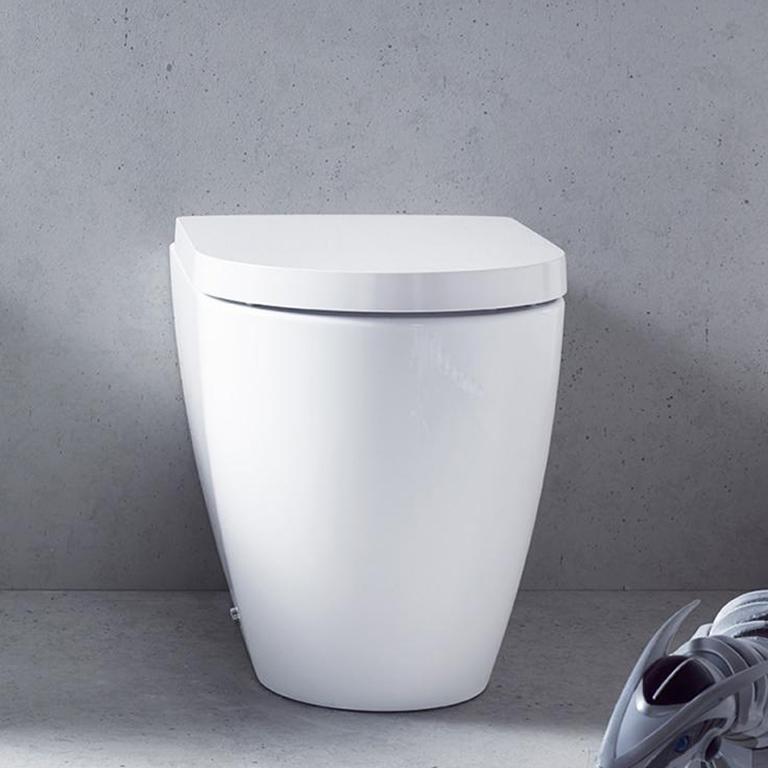 Duravit ME by Starck Унитаз напольный 37x60см., пристенный, включая крепление, сток горизонтальный, 4,5 л., с WonderGliss, цвет: белый