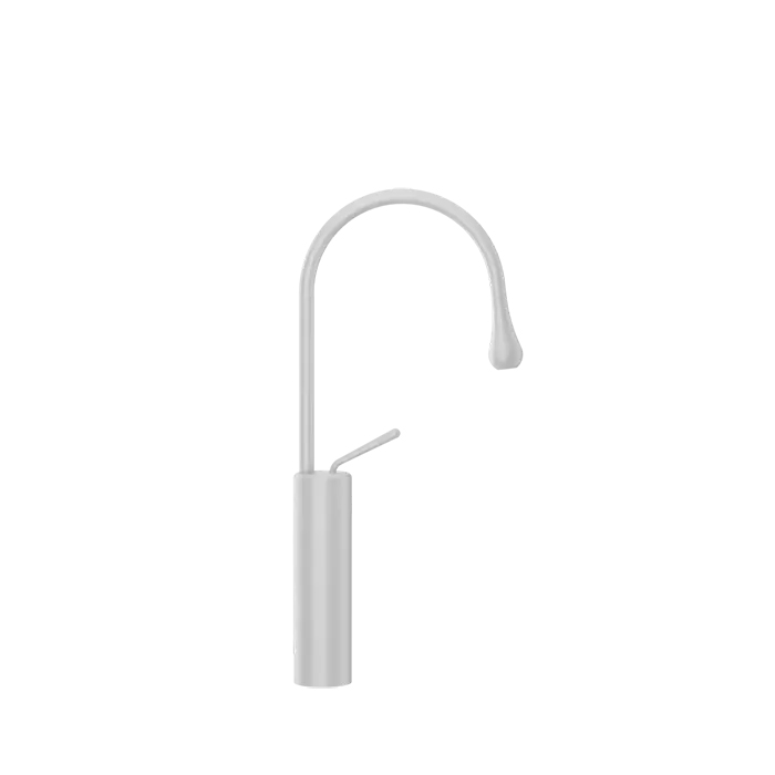 Gessi Goccia Смеситель для раковины на 1 отверстие, высокий, излив 174мм R=90, цвет: белый