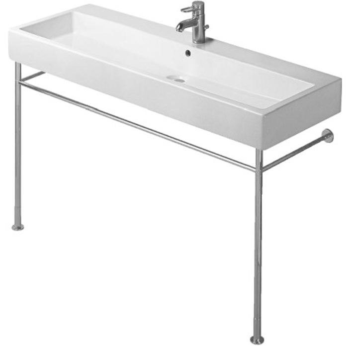 Duravit Vero Консоль металлическая с раковиной 120x47см, с 1 отв. под смес., напольная, цвет: белый/хром