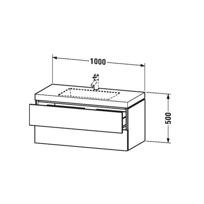 Duravit L-Cube База с раковиной 100x48х50см., напольная, 2 выдв. ящика, High Gloss, цвет: белый