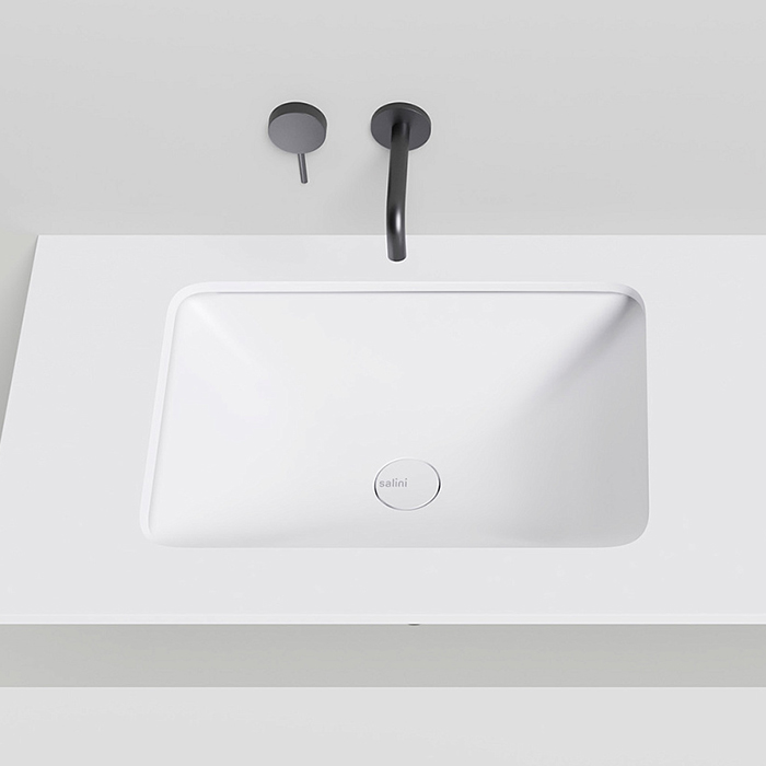 Salini Marea 06 Раковина врезная снизу 55х40х13.4cм., без отв., без перелива, мат-л: S-Sense, цвет: белый