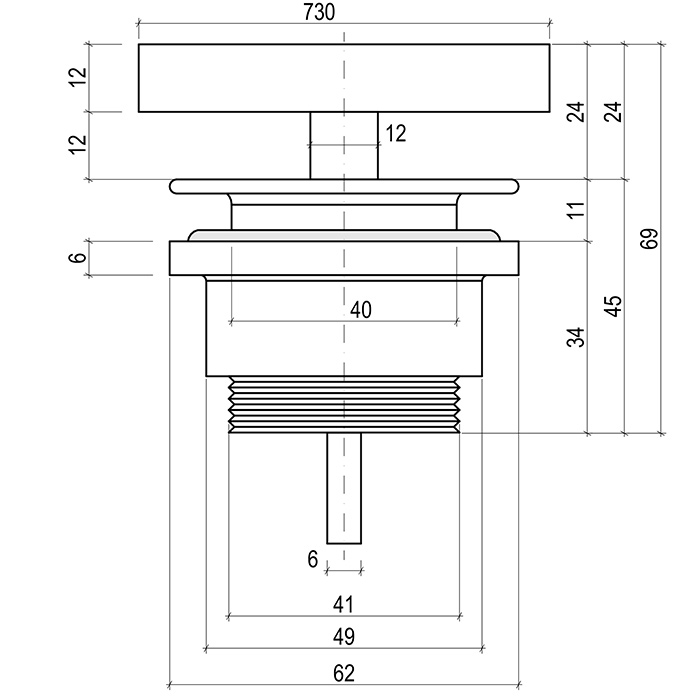 Salini D604 Донный клапан для раковины, фиксированный, S-Stone, цвет: белый матовый