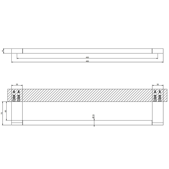 Gessi Origini Полотенцедержатель, 45 см, цвет: Brass Br. PVD