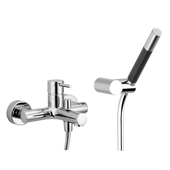 Cisal Slim Смеситель для ванны, настенный, с ручным душем, цвет:  хром