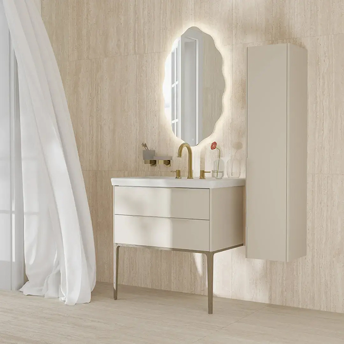 Kerama Marazzi Elegance Пенал подвесной 135см, цвет: жемчужный лён