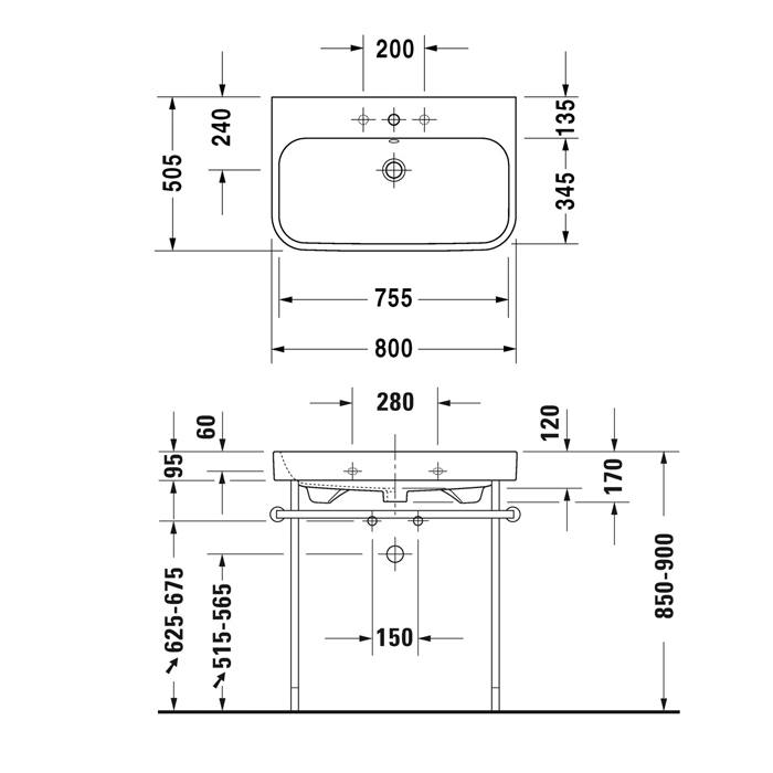 Duravit Happy D.2 Раковина накладная, 80х50.5см., 1 отв., шлифованная, с переливом, цвет: белый