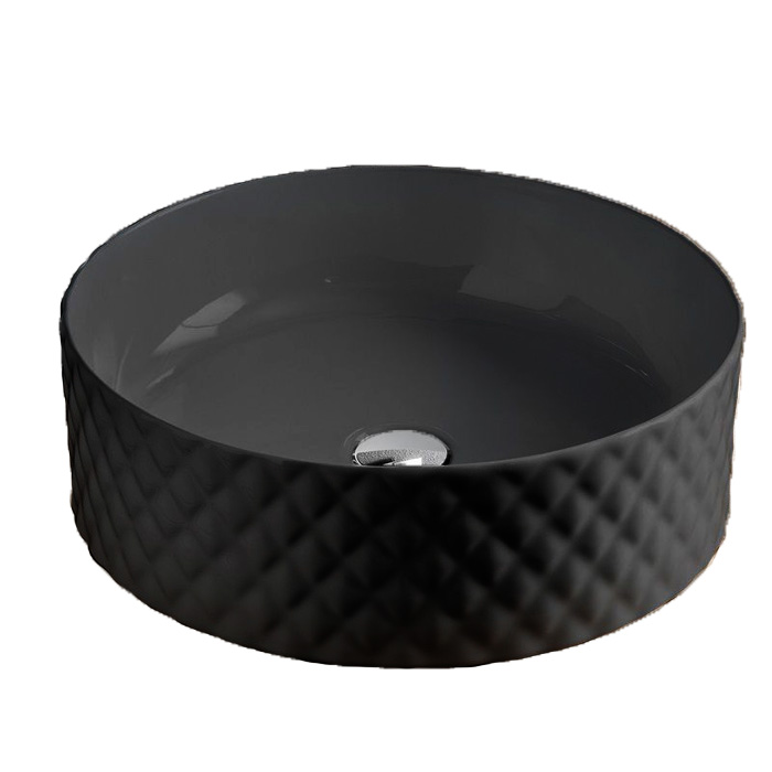 Artceram Rombo Раковина 44 см, без отв., накладная, цвет: матовый черный