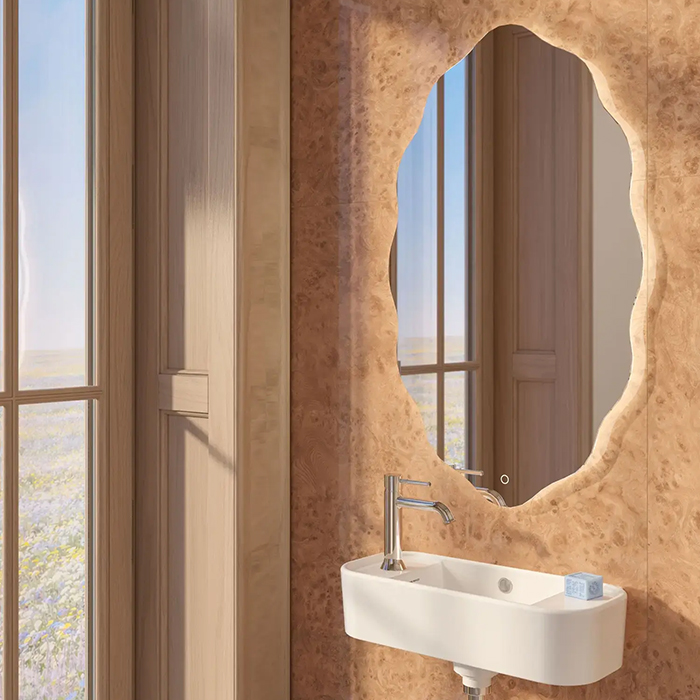 Kerama Marazzi Elegance Зеркало Анри 52см, подвесное, сенсор смена цвета подсветки и диммер, цвет: белый