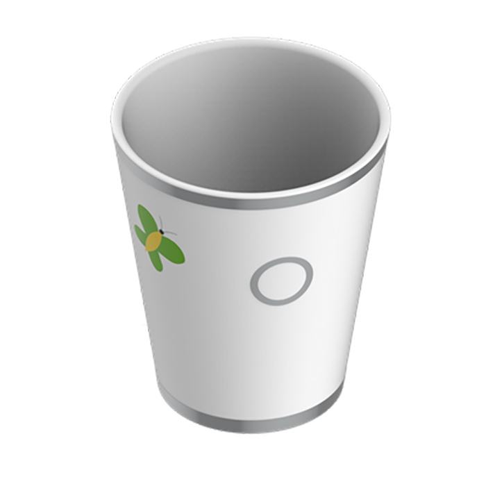 THG CAPUCINE VERT DECOR PLATINE Чашка керамическая, настольная, декор платина/зеленый, цвет: белый