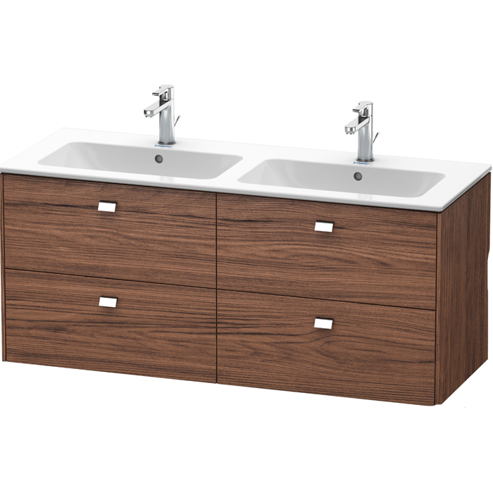 Duravit Brioso Тумба подвесная 129x47.9х55.3см, с раковиной, с 4 выдвижными ящиками, цвет: каштан темный