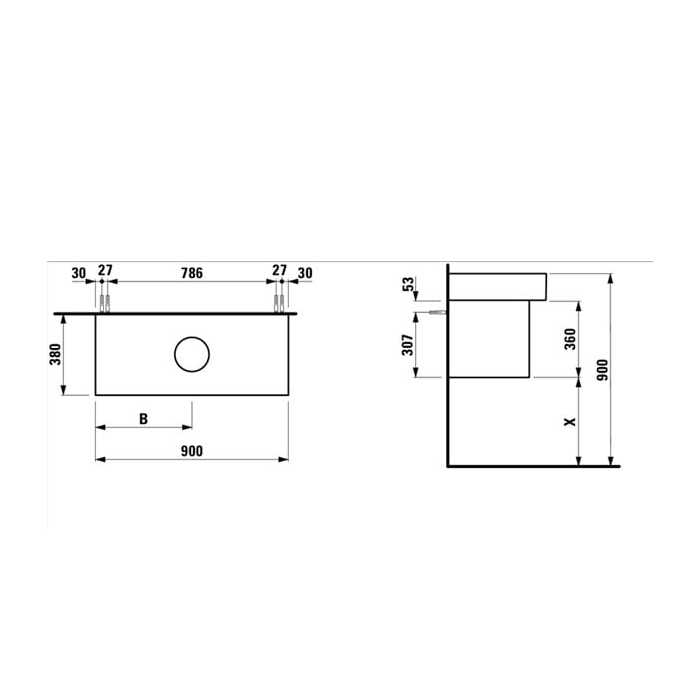 Laufen Boutique Тумба под раковину 90x50x43см., подвесная, 1 ящик, цвет: светлый дуб