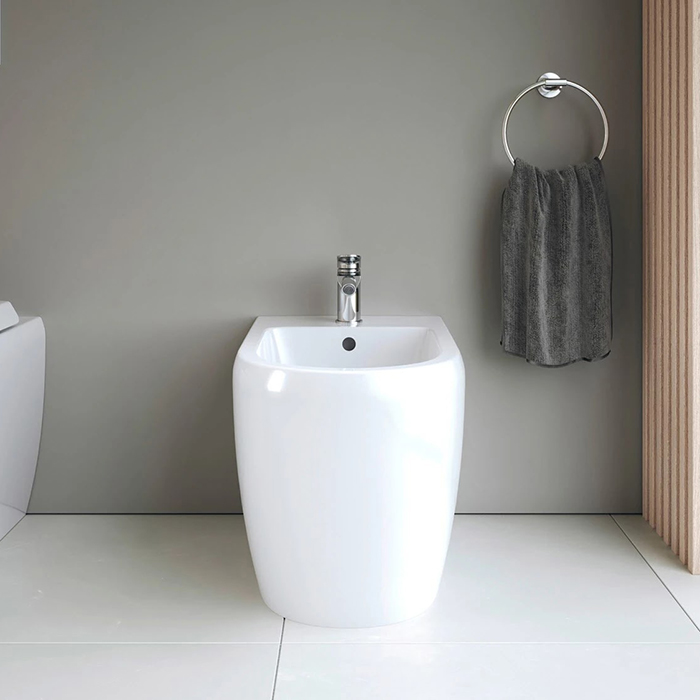 Duravit Qatego Биде напольное 39х60х40см., 1 отв., Weiß Hochglanz, цвет: белый